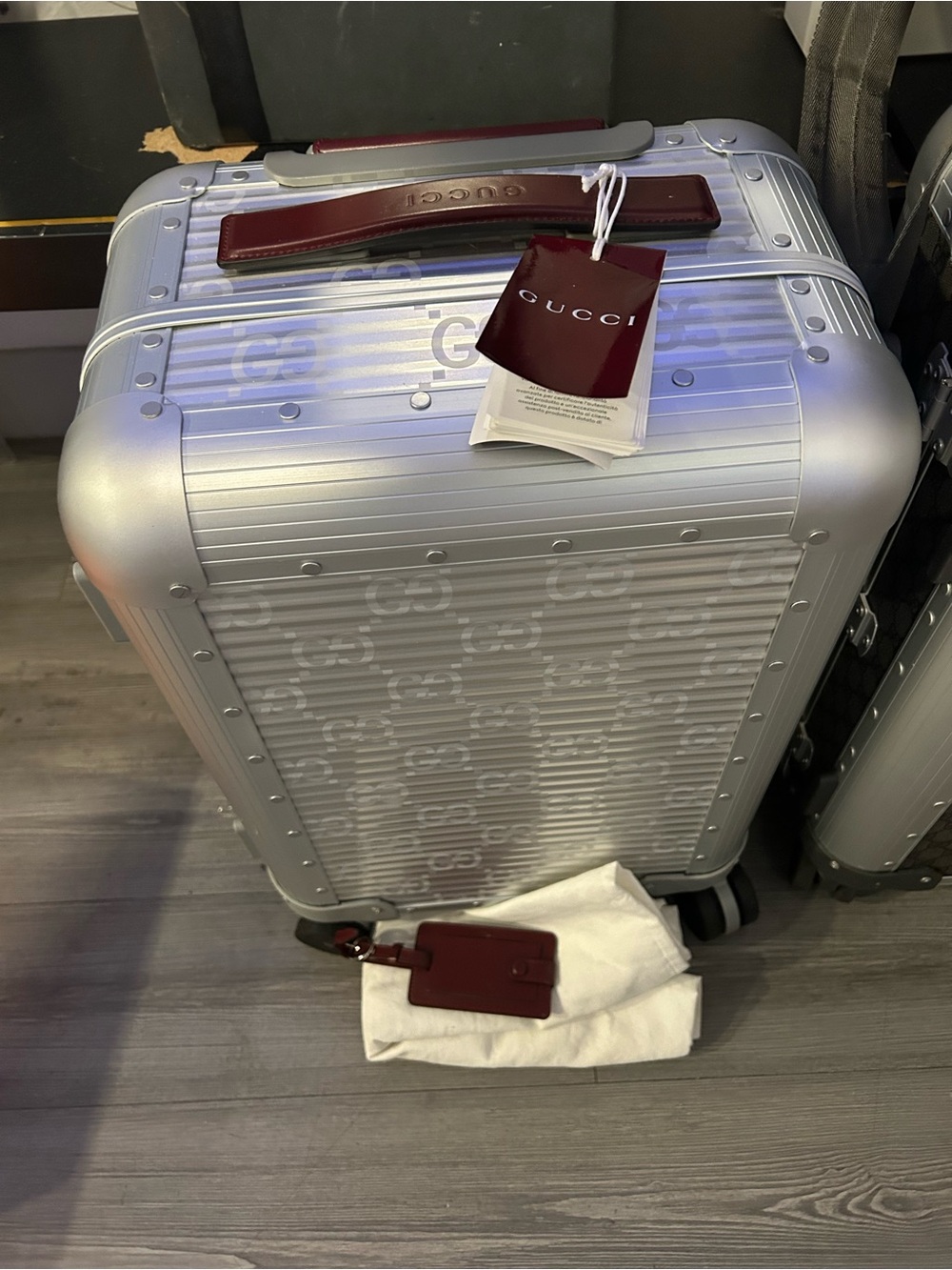 Gucci Porter Trolley with premium  Burgundy Leather Accents, NWT